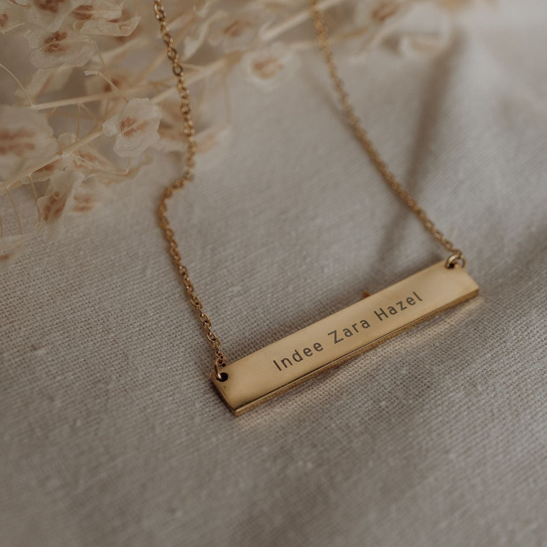 Personalised bar necklace
