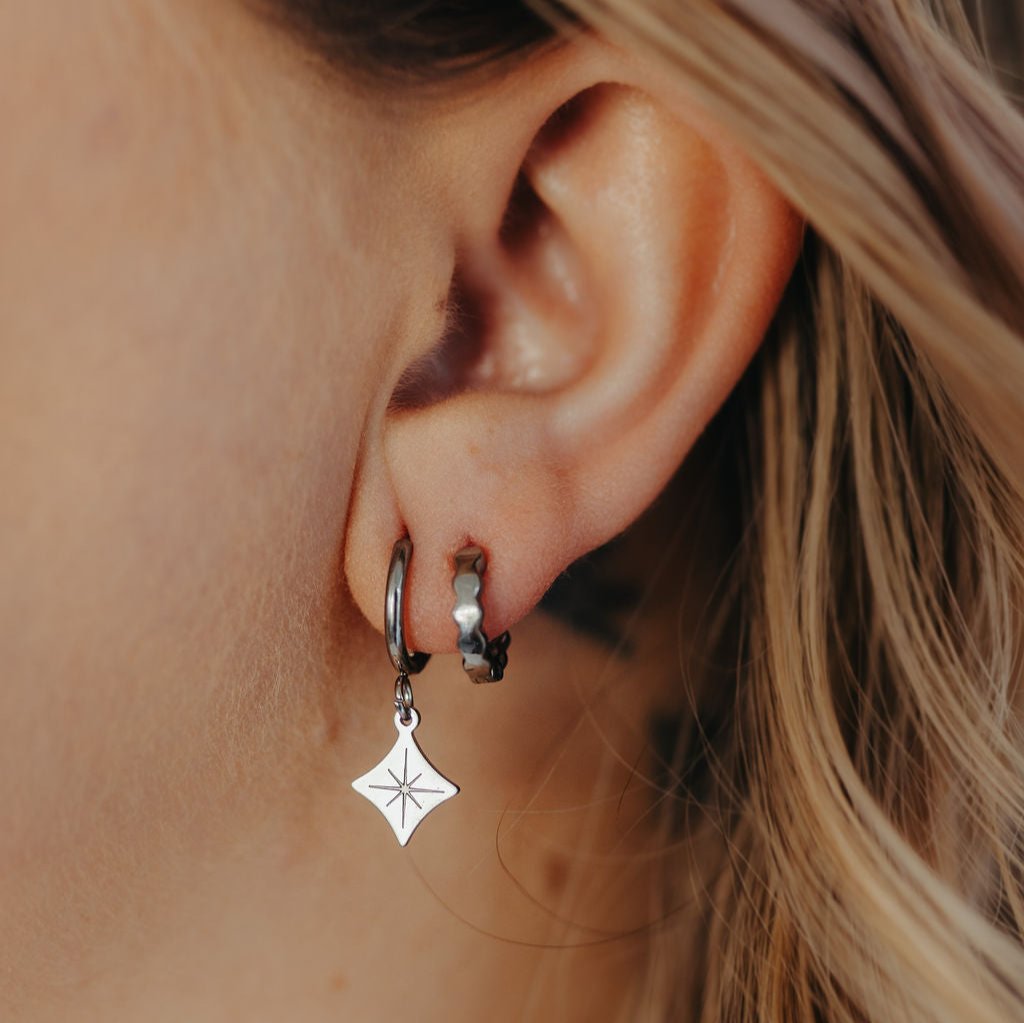 Mini Hex Hoop Earrings