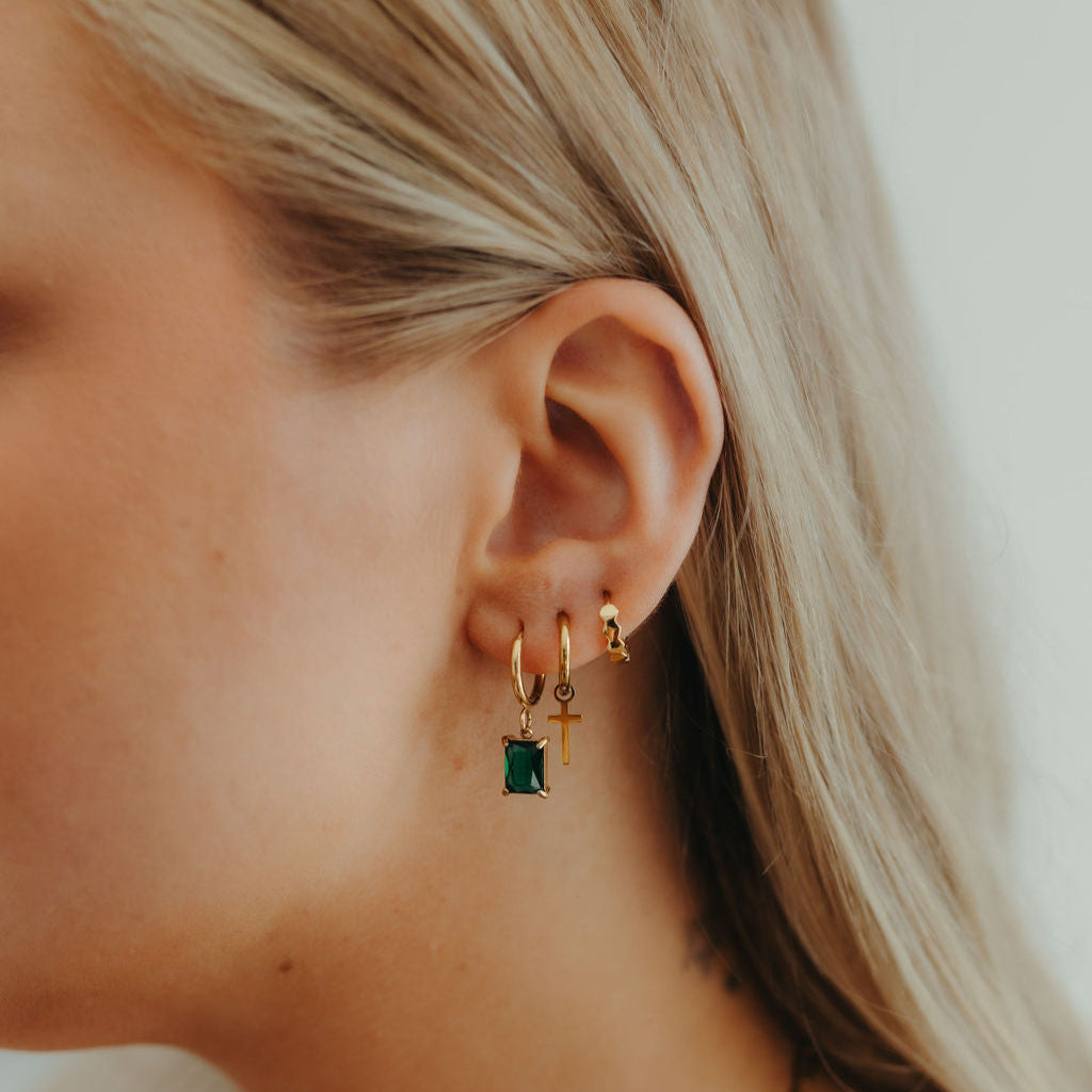 Mini Hex Hoop Earrings