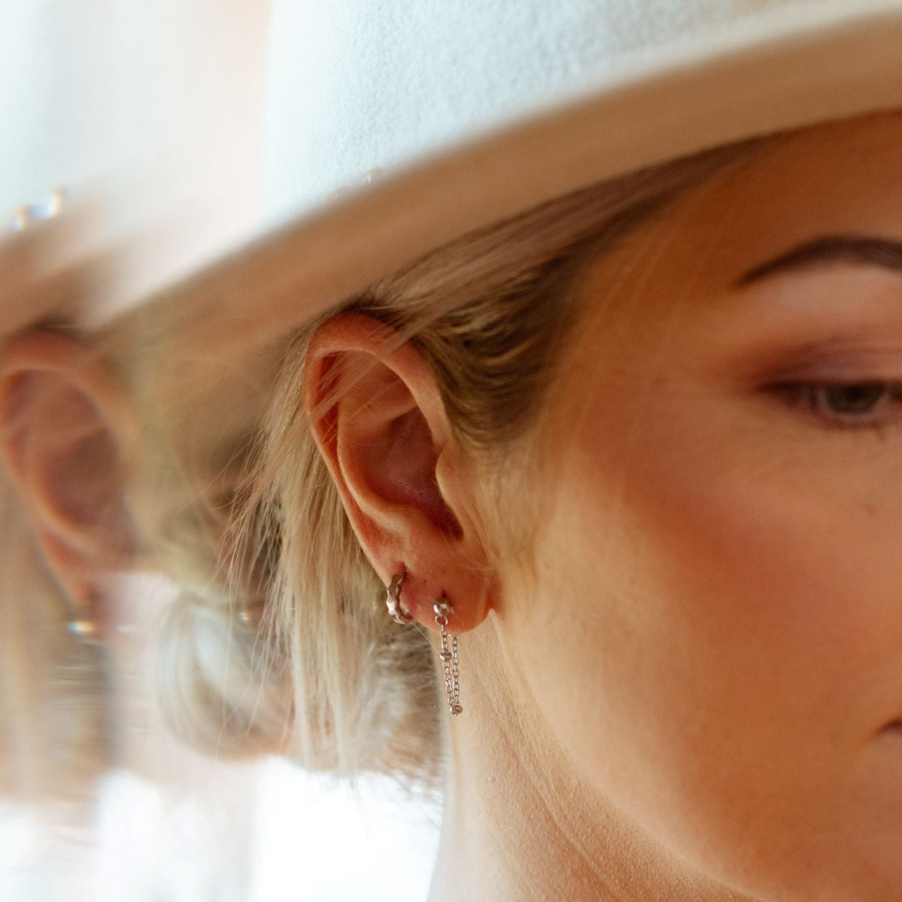 Mini Hex Hoop Earrings