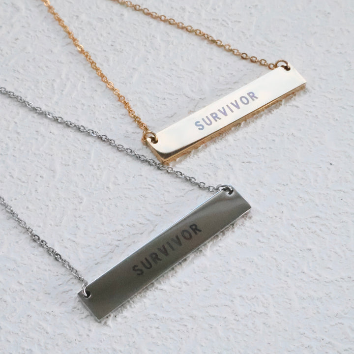 SURVIVOR Bar Necklace