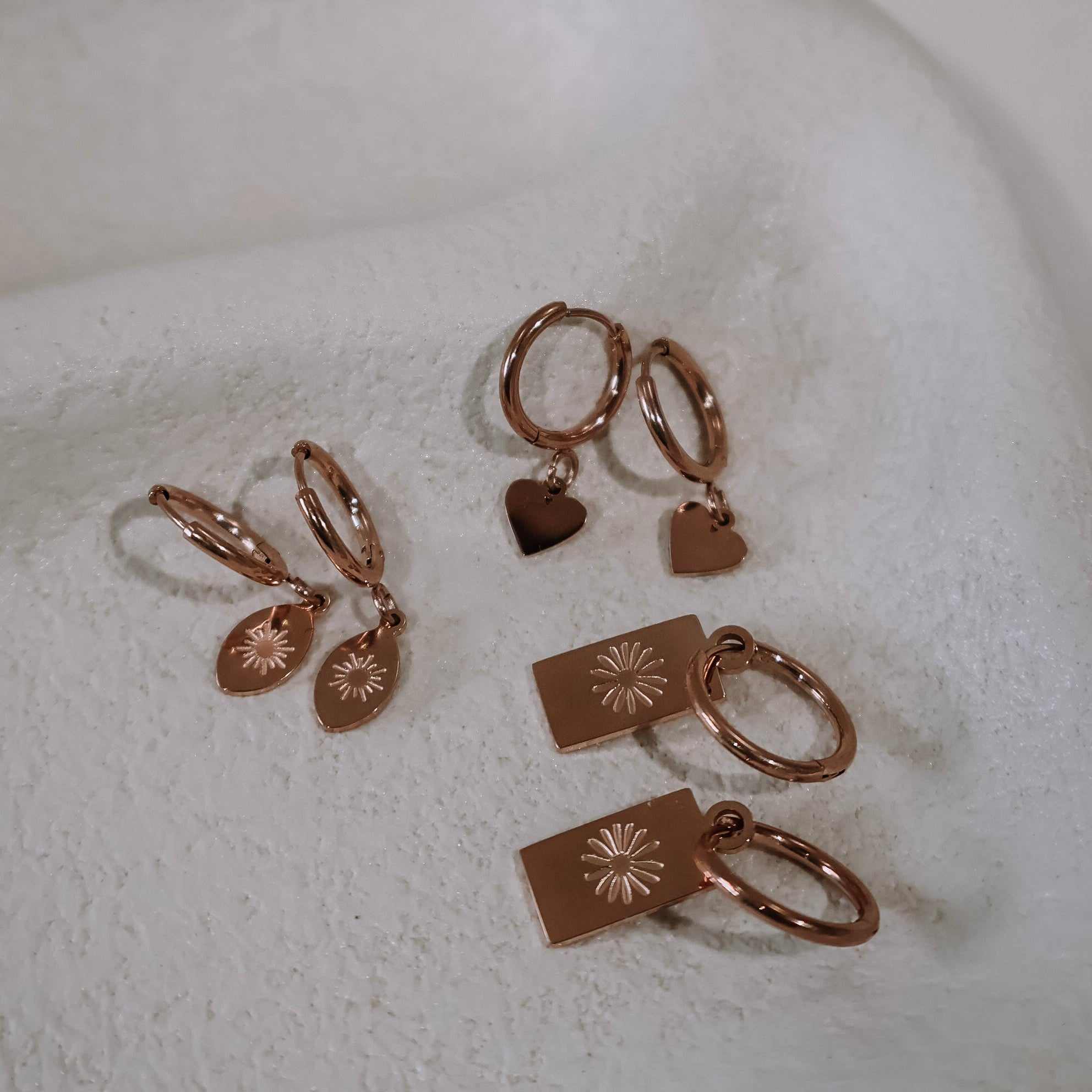 Rose Gold Hoop Bundle (3 pairs)