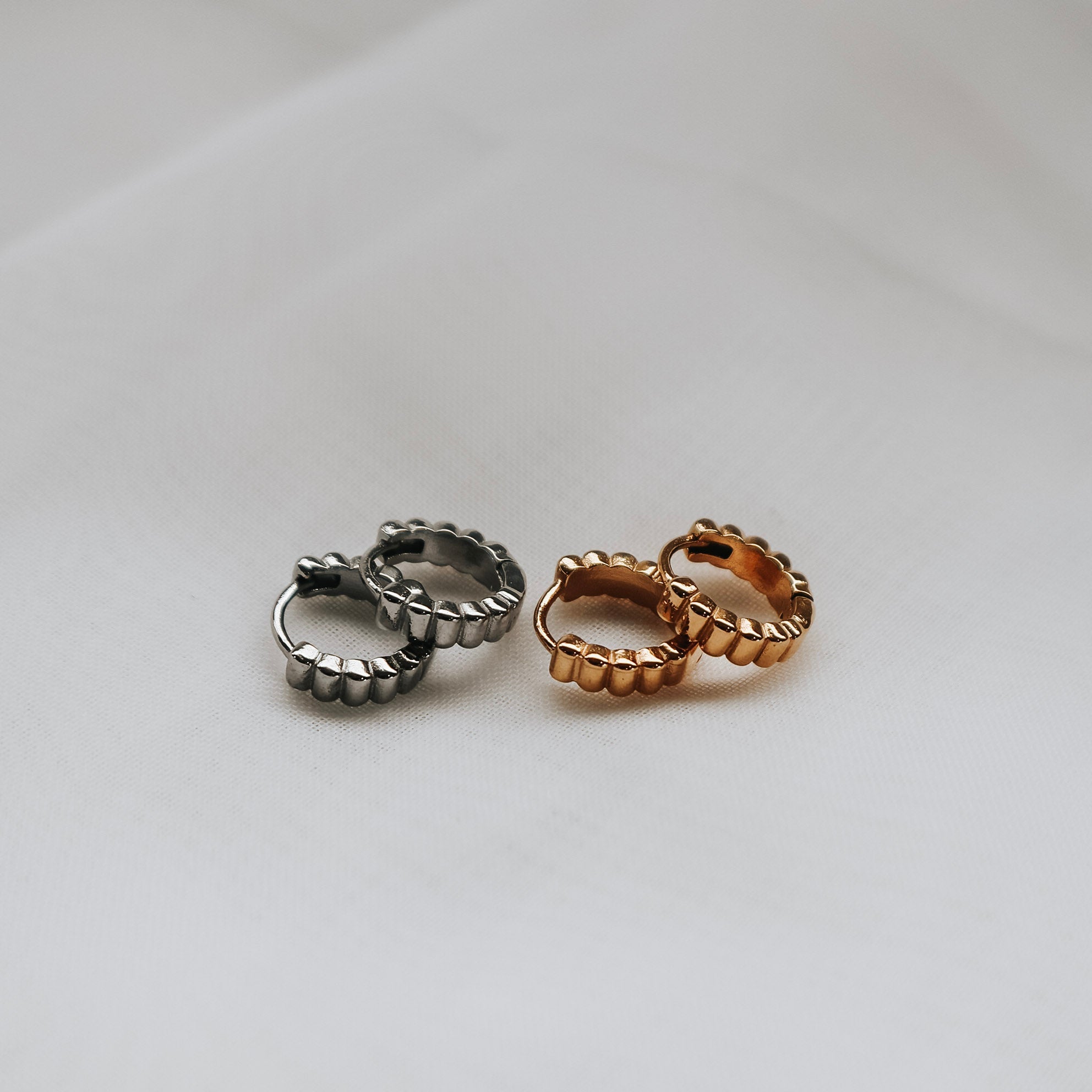 Mini Ribbed Hoops
