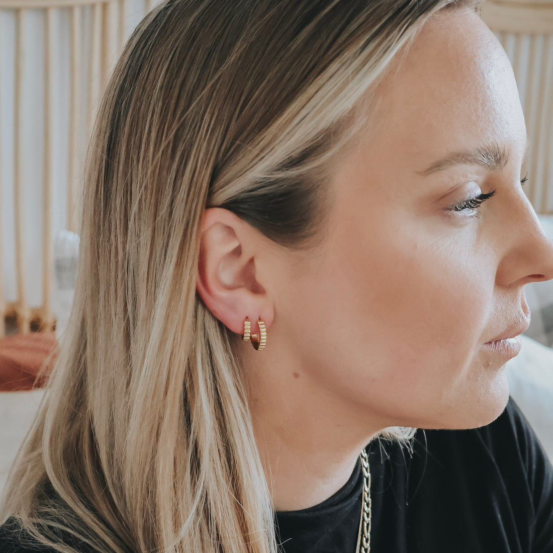 Mini Ribbed Hoops