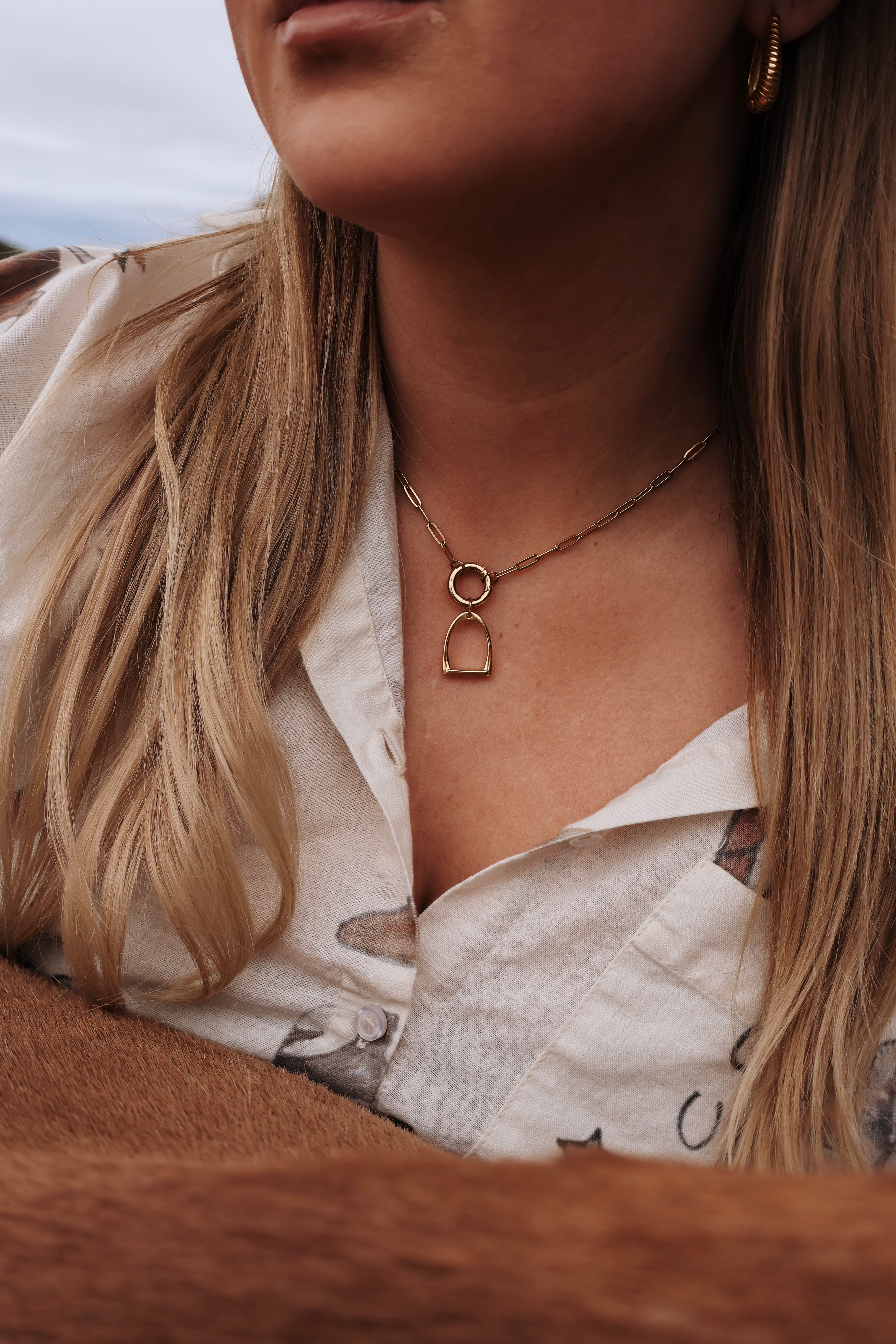 Stirrup Charm Holder Necklace