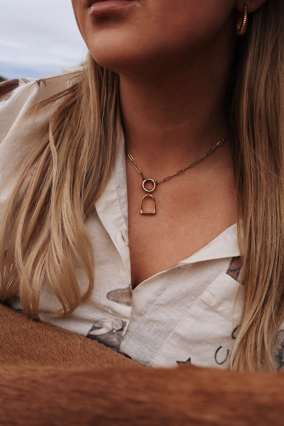 Stirrup Charm Holder Necklace