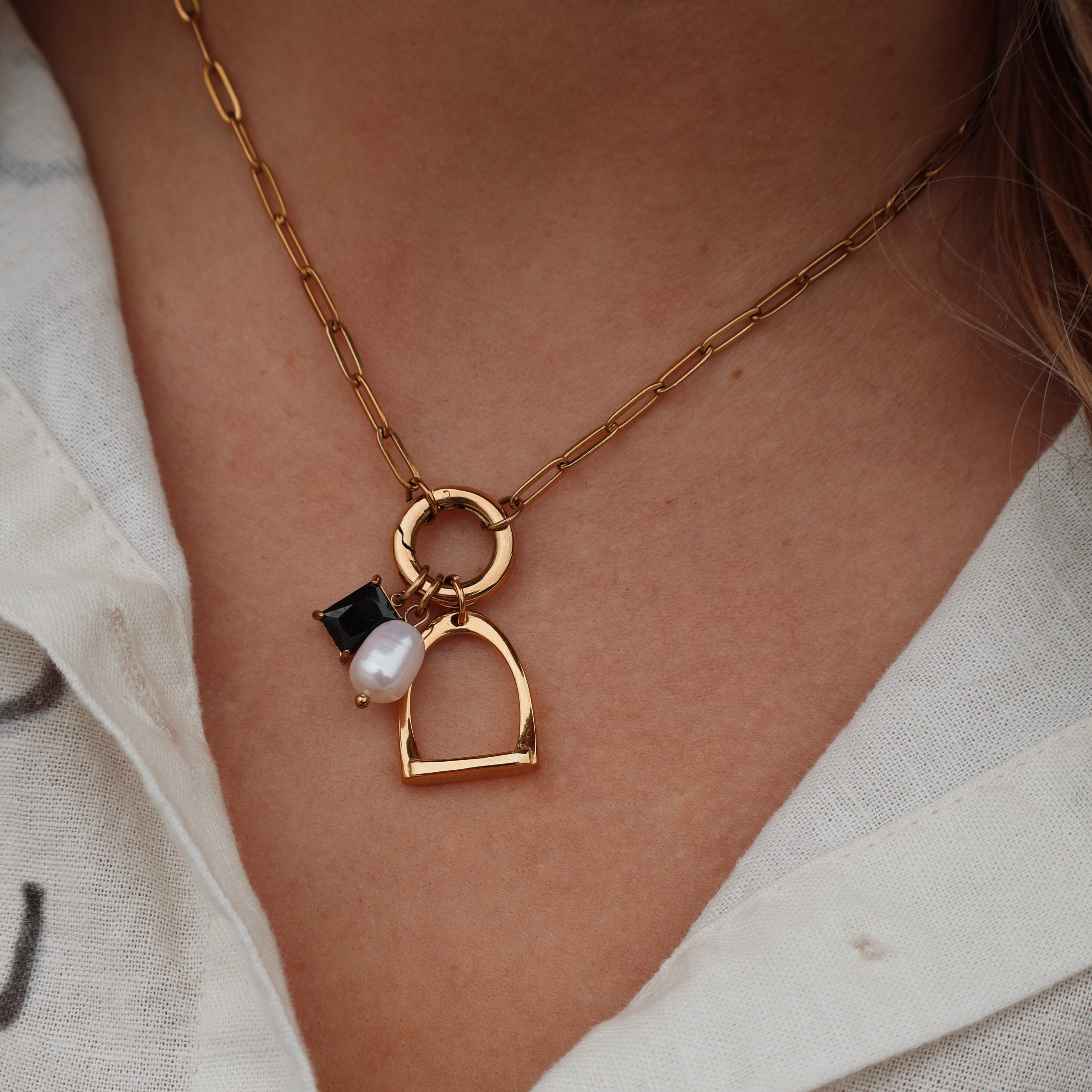 Stirrup Charm Holder Necklace