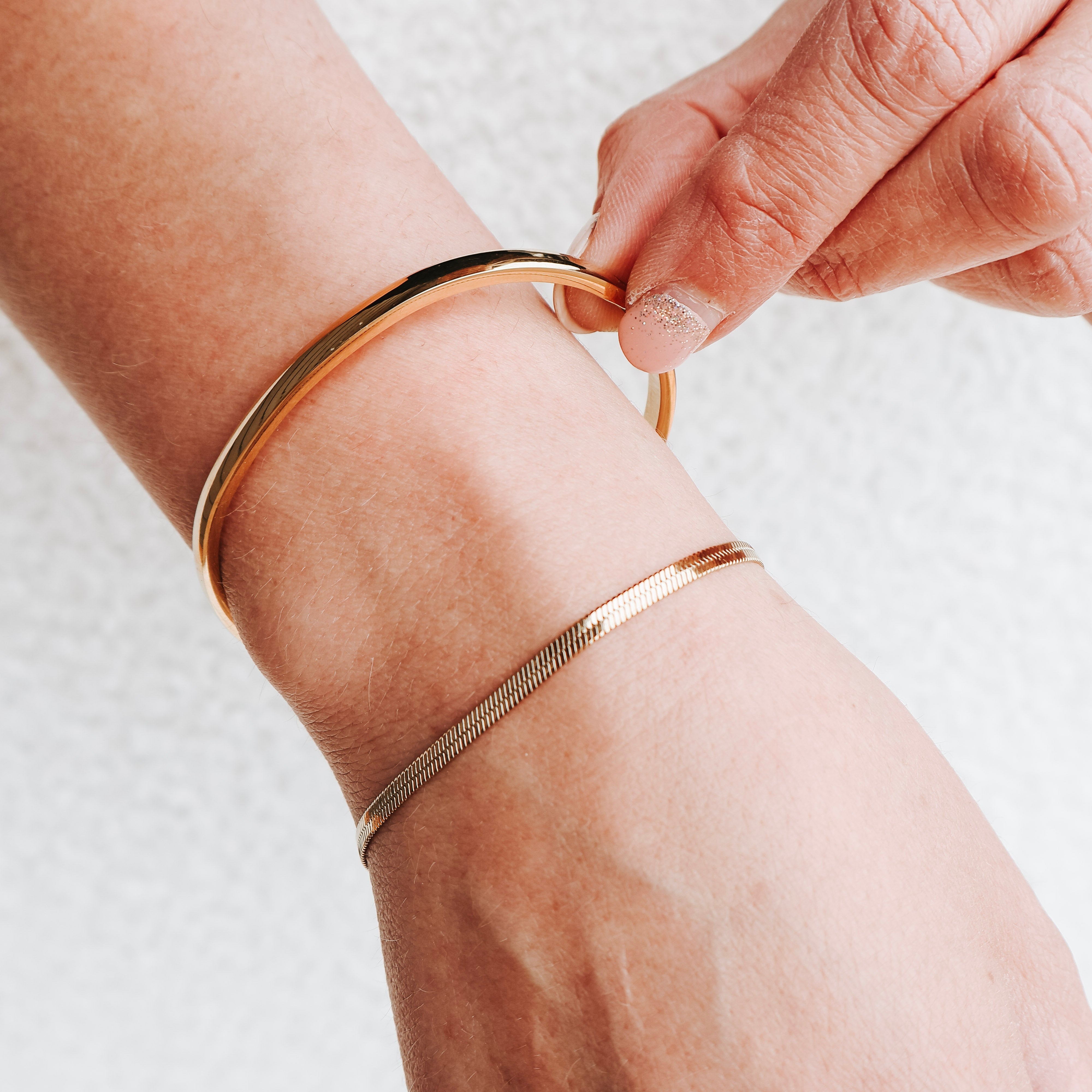 Oval Bangle + Bracelet Bundle