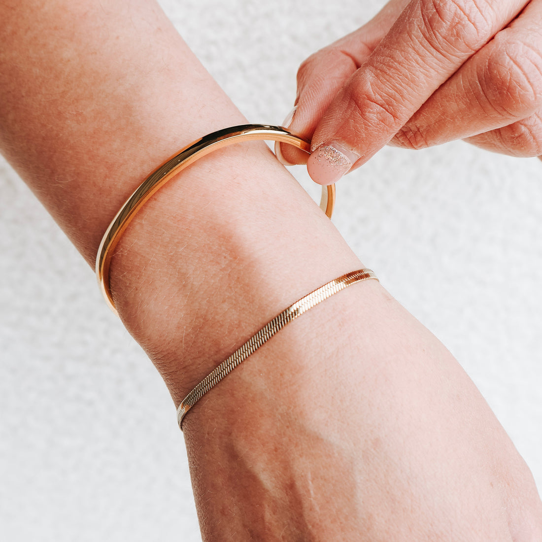 Oval Bangle + Bracelet Bundle
