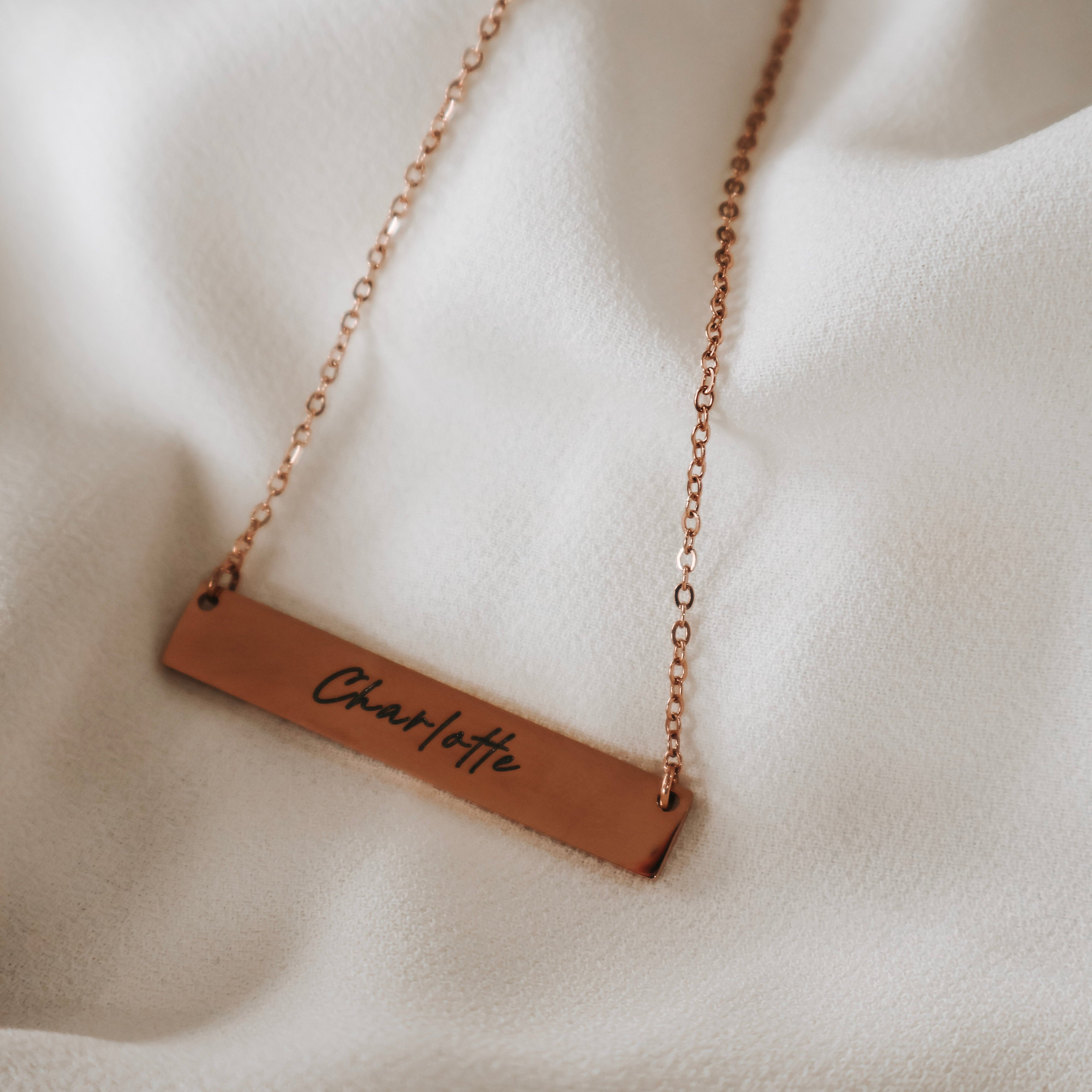 Rose Gold Bar Necklace