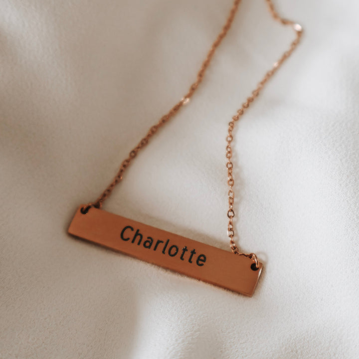 Rose Gold Bar Necklace