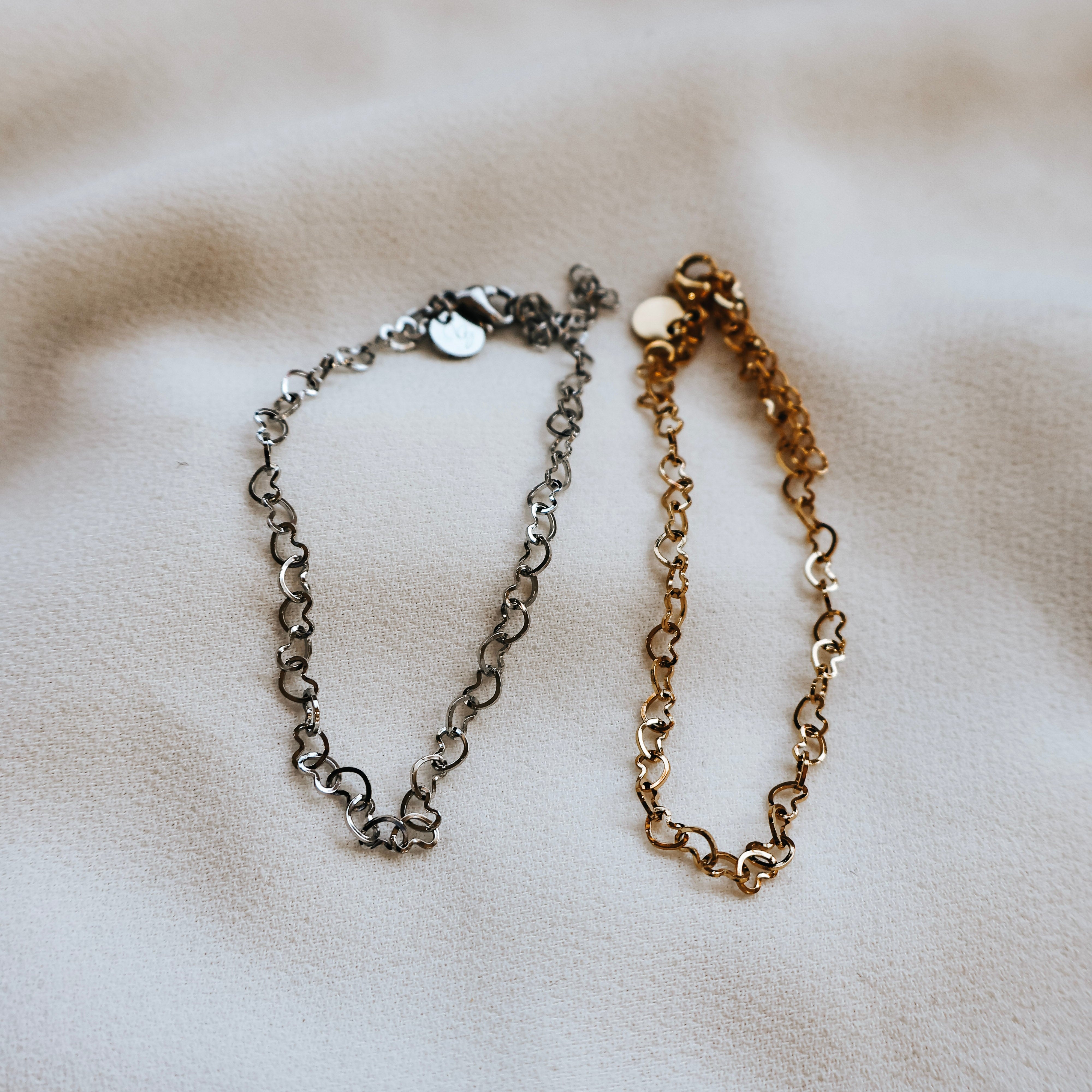 Pearl + Heart Bracelet Duo
