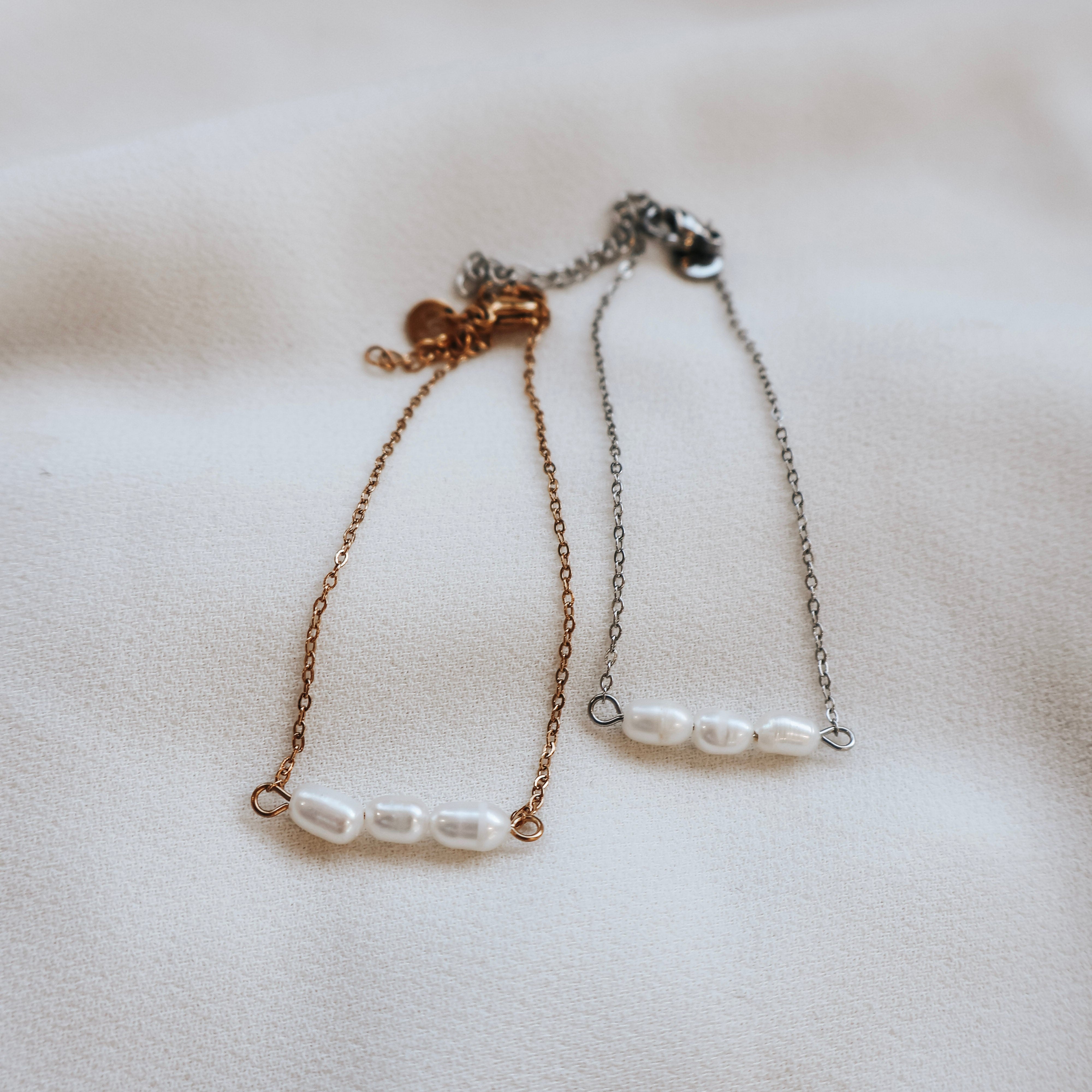 Pearl + Heart Bracelet Duo