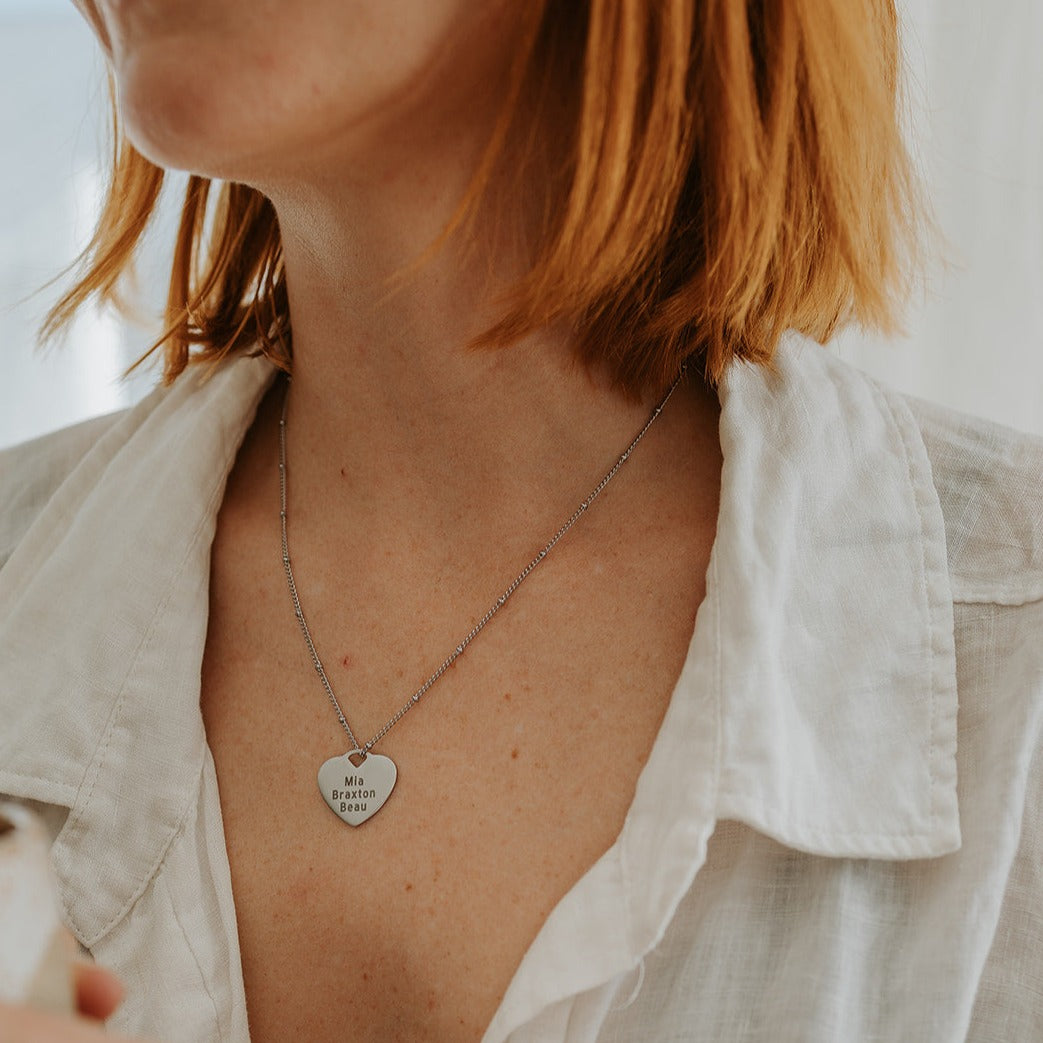 Large Heart Personalised Necklace