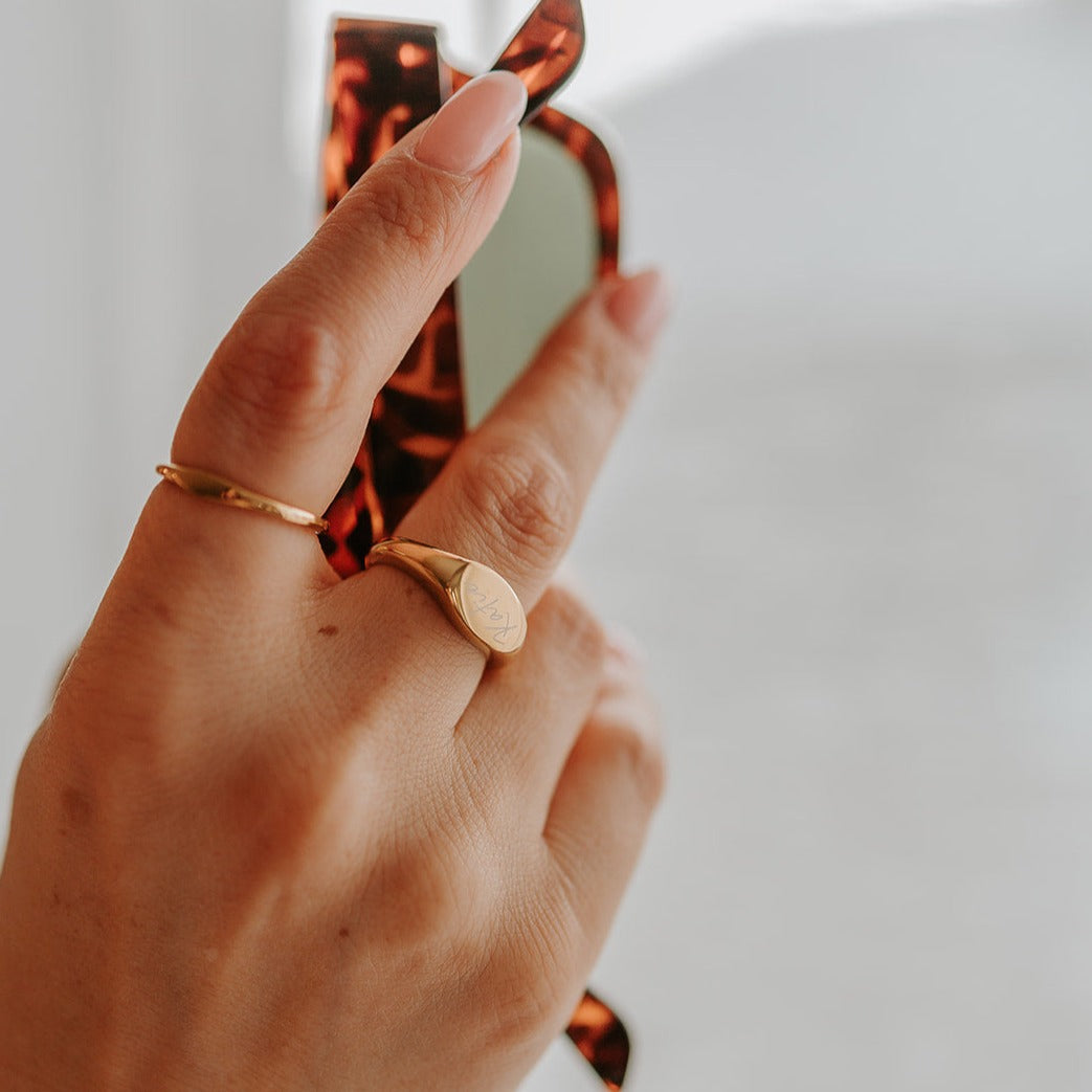 Silver Oval Signet Ring