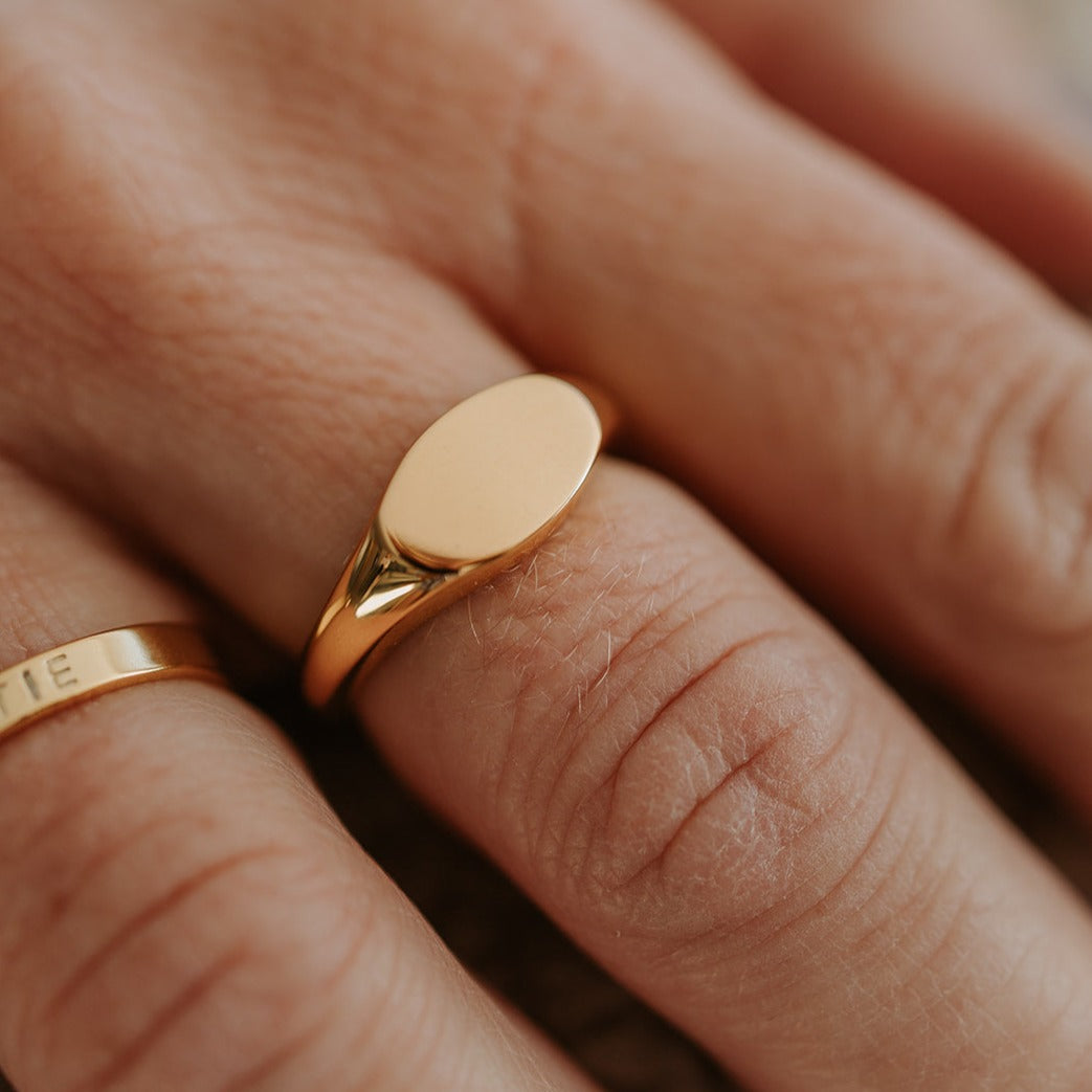 Silver Oval Signet Ring