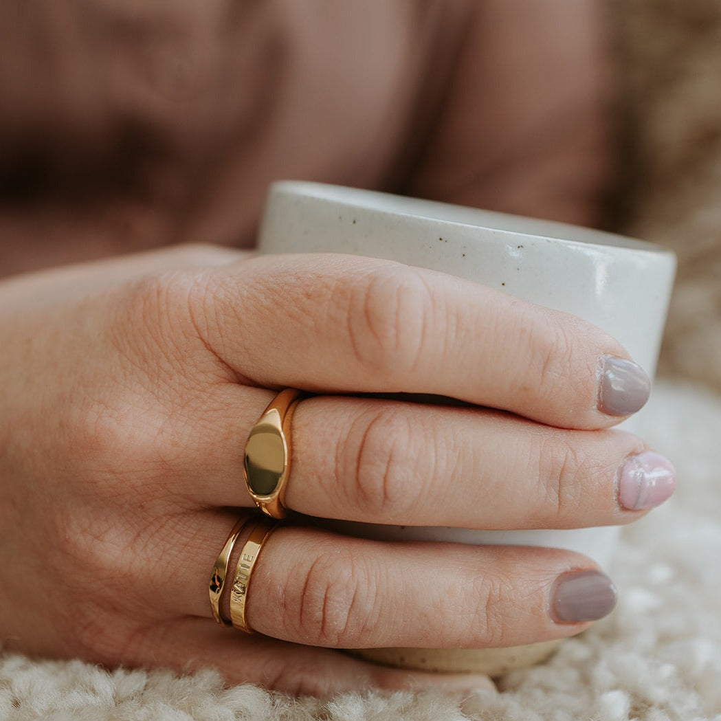 Silver Oval Signet Ring