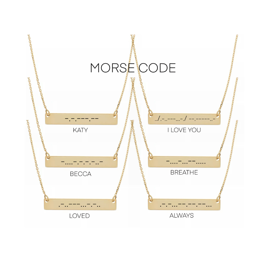 Morse Code Bar Necklace
