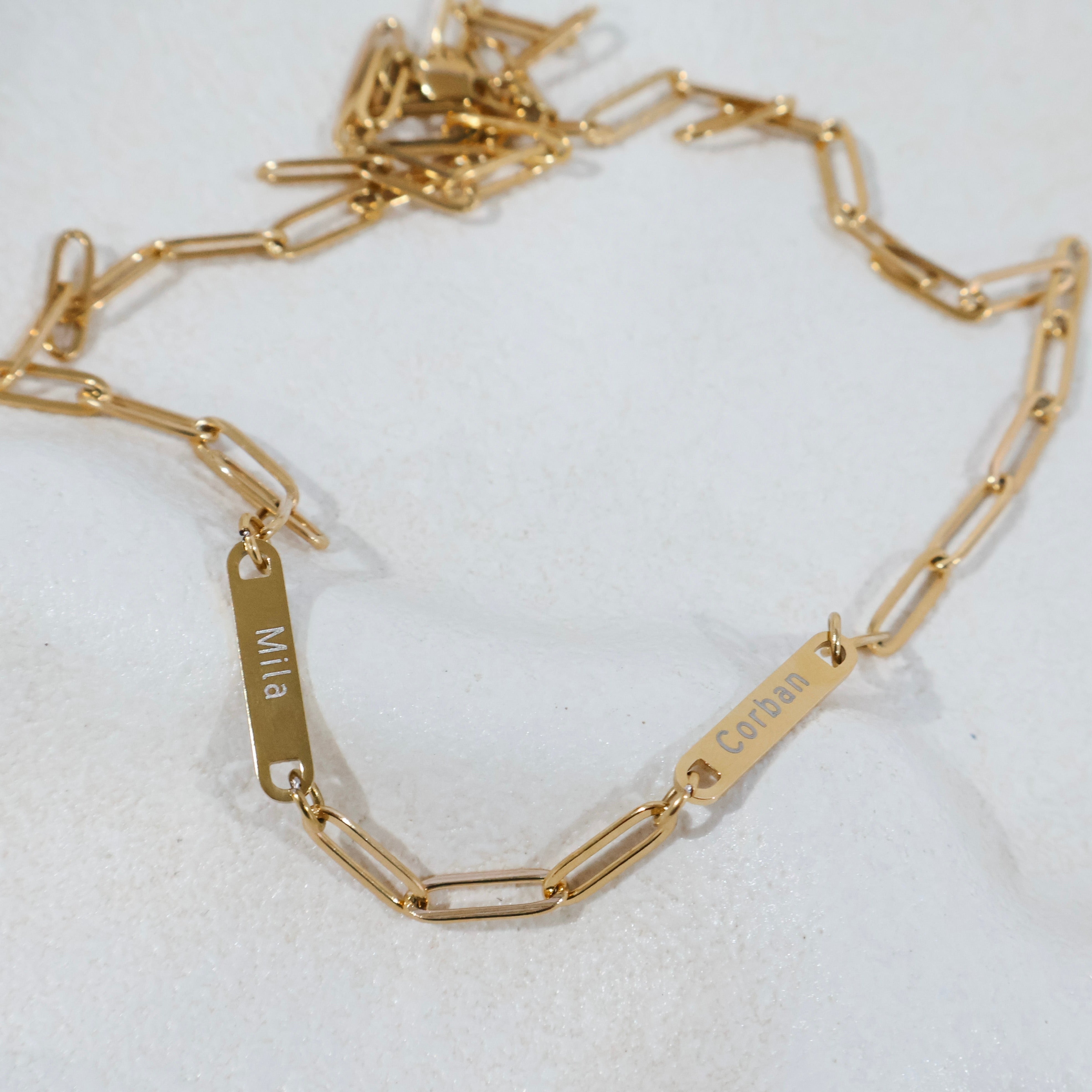 Engraved Paperclip Chain