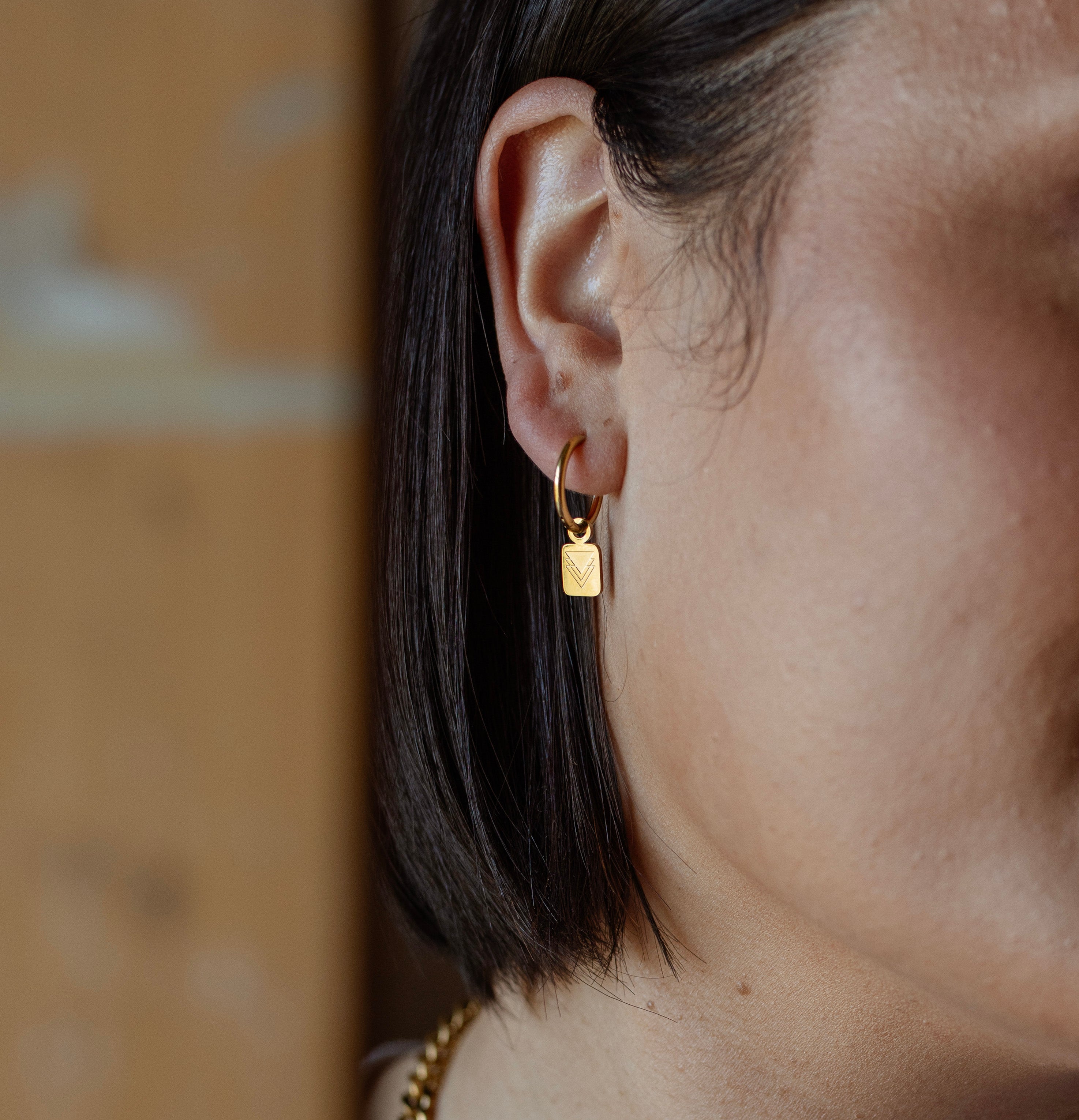 Square Triangle Hoop Earrings