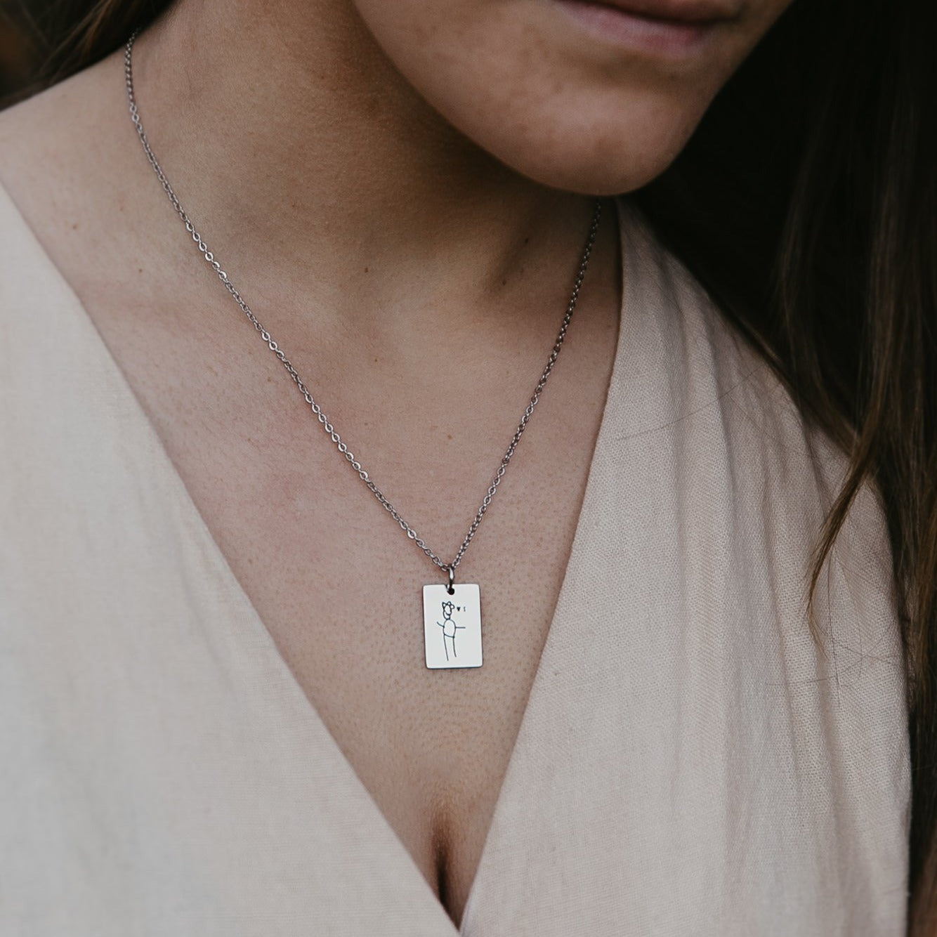 Real handwriting or Drawing  Pendant Necklace