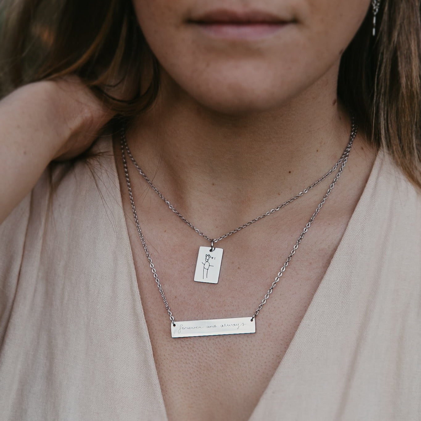 Real Handwriting Bar Necklace