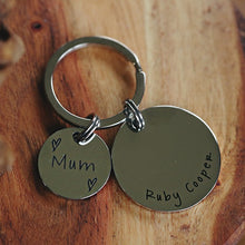 Double Disc Name Keyring