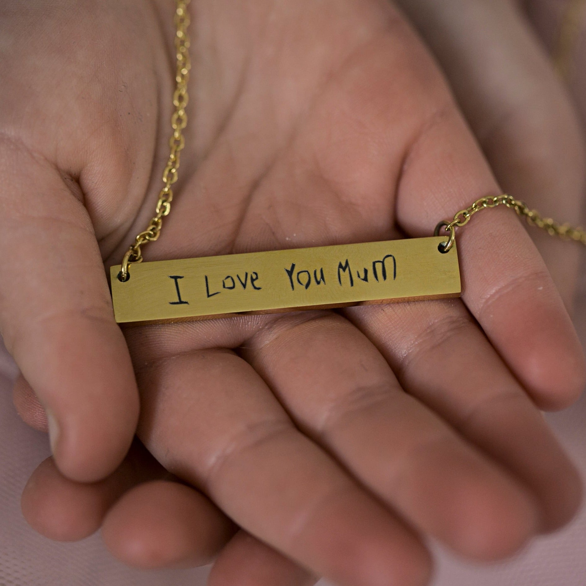 Real Handwriting Bar Necklace