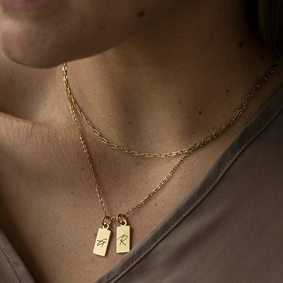 Square Initial Necklace
