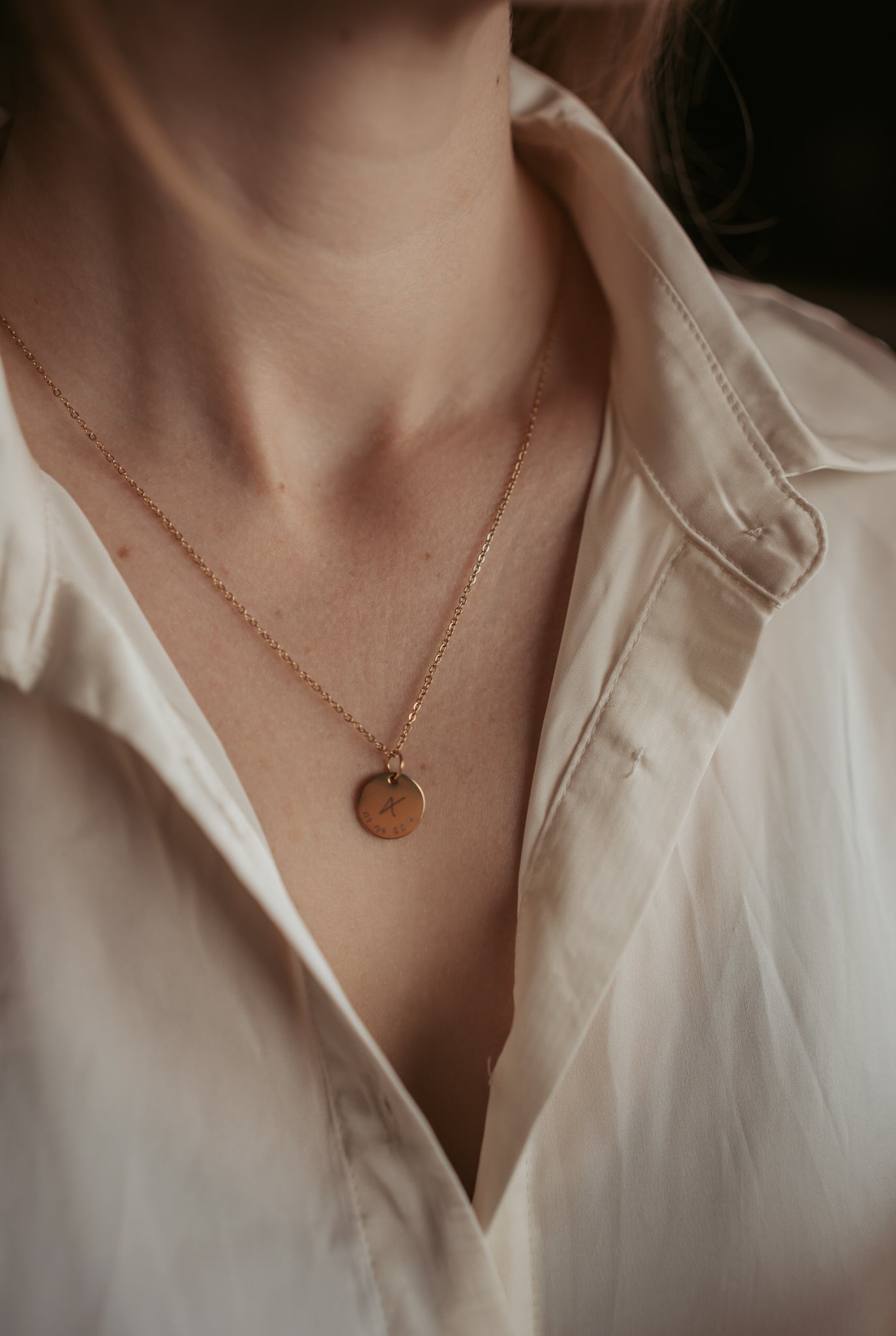 Rose Gold Detailed Initial Necklace