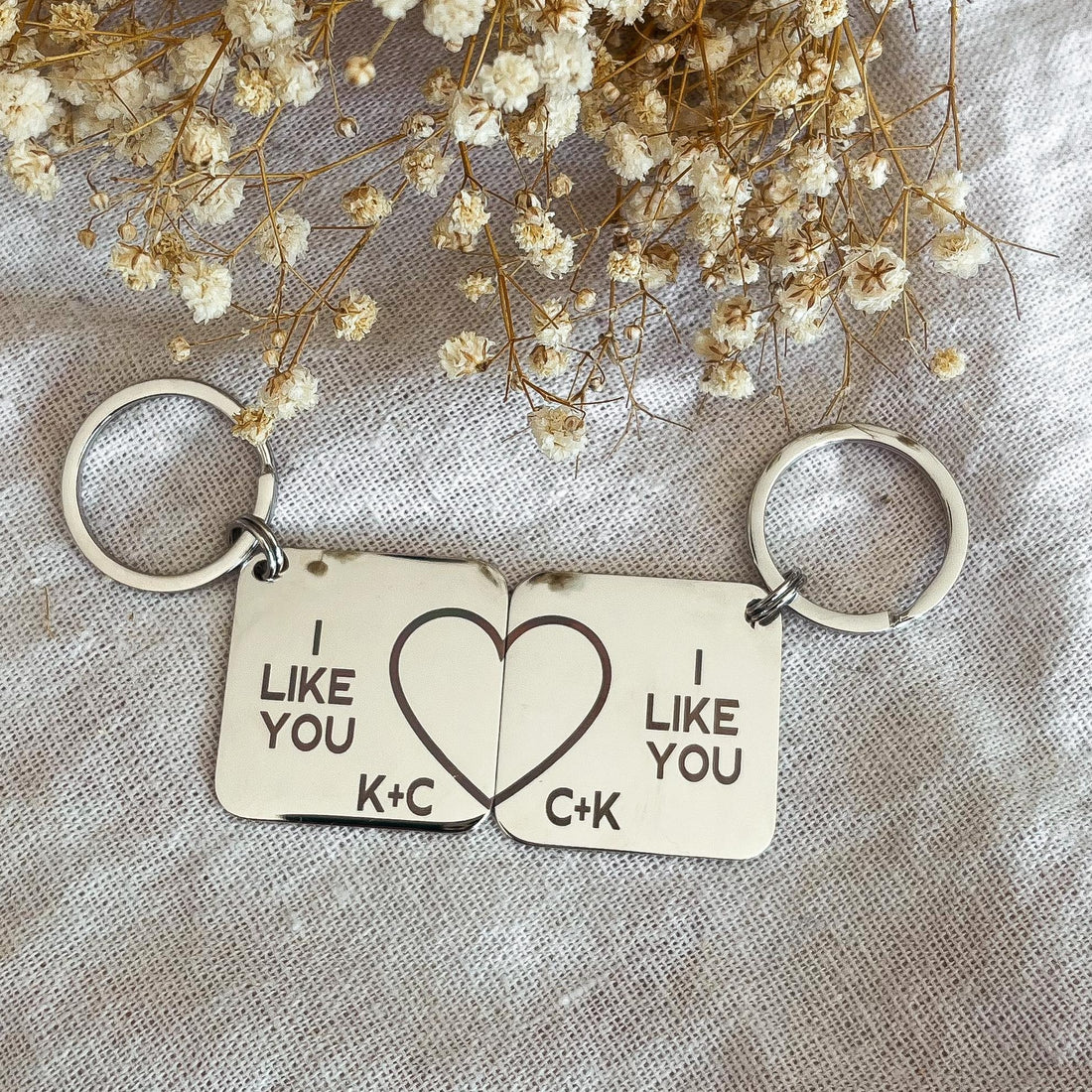 I Like you - Valentines Double Keyring