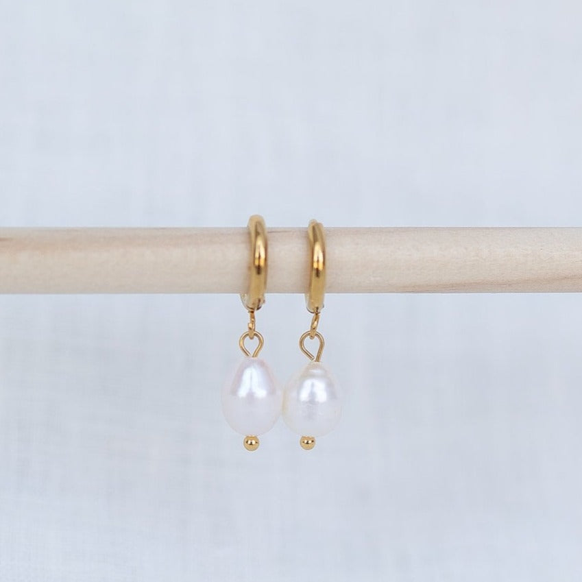 Pearl Hoop Earrings