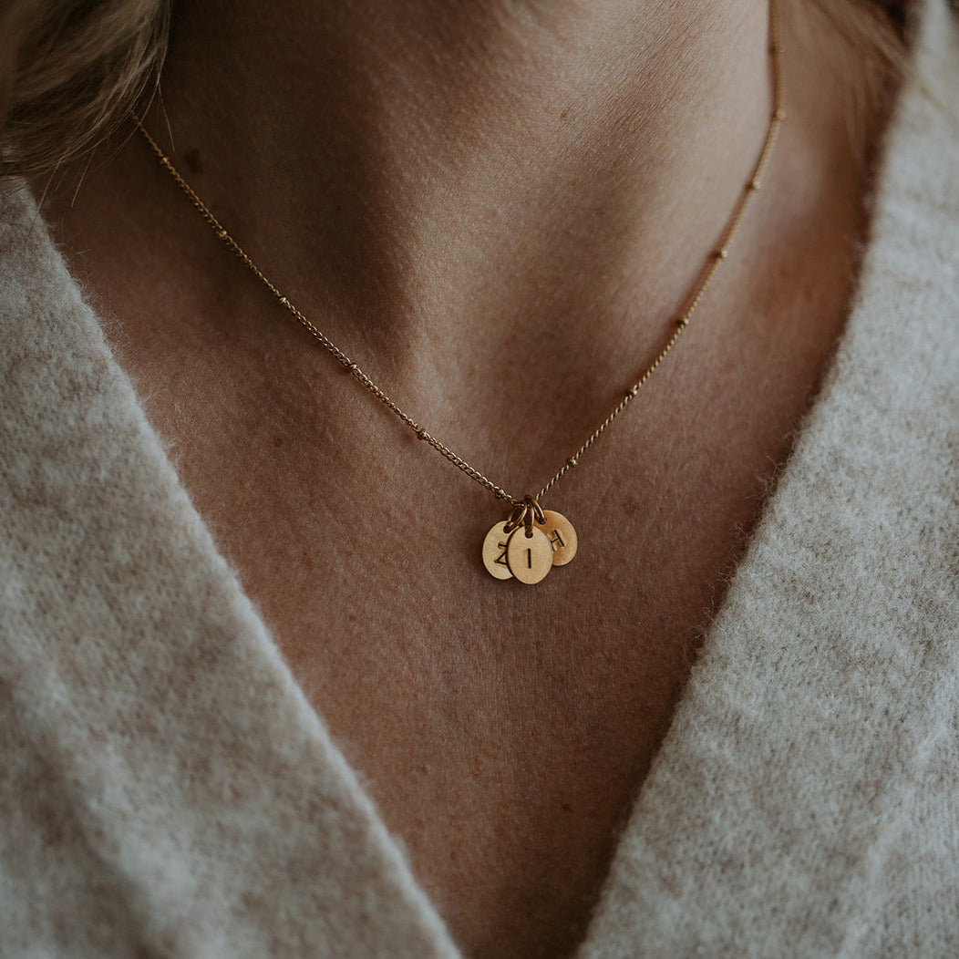 Deluxe Mini Oval Initial Necklace