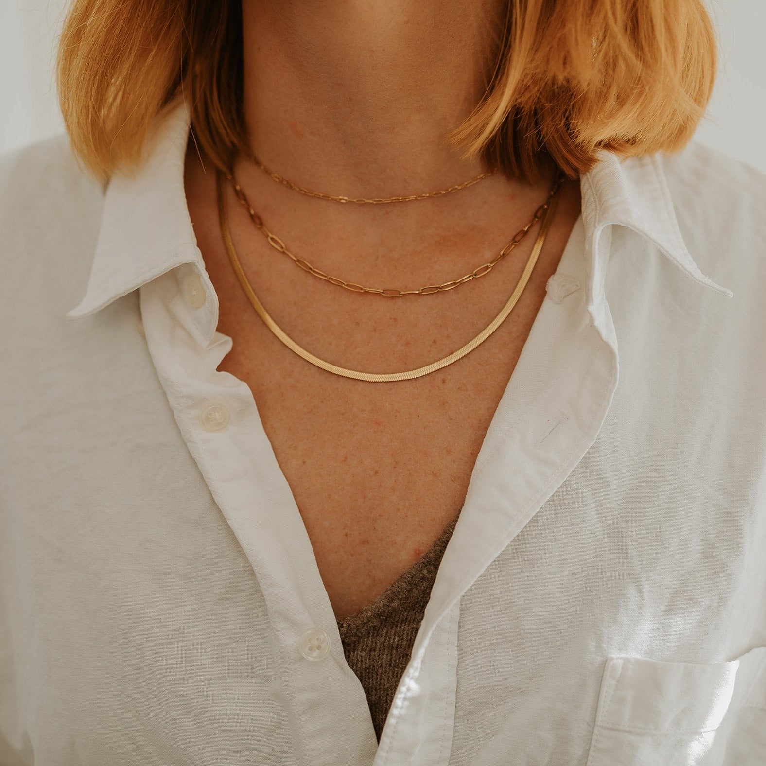 Gold Paperclip Necklace with Large Links – Venn + Maker