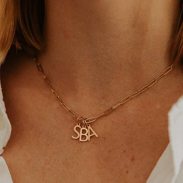 Letter Paperclip Chain Necklace