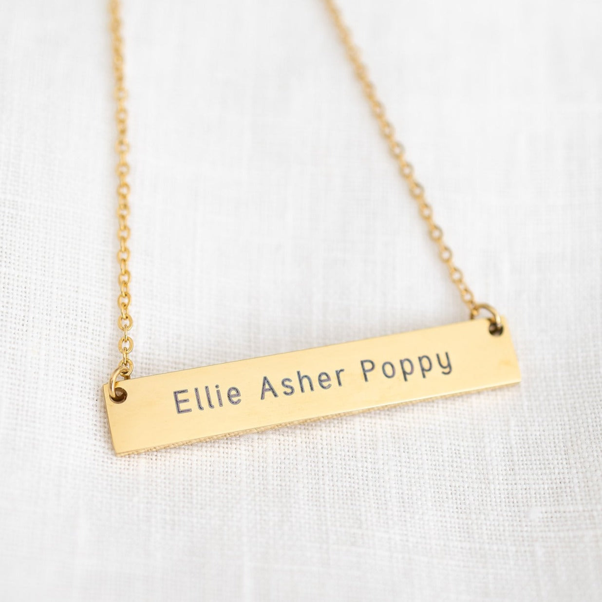 Typewriter Font Bar Necklace
