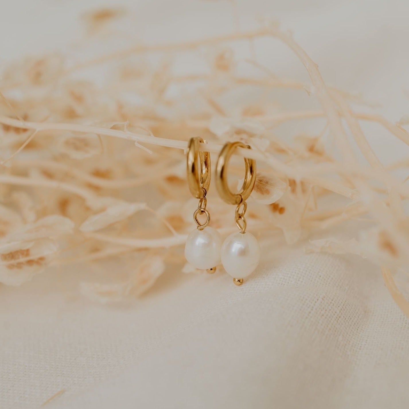 Pearl Hoop Earrings