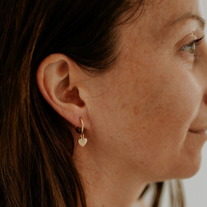 Rose Gold Heart Hoop Earrings