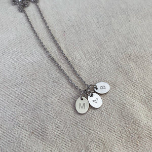 Mini Oval Initial Necklace